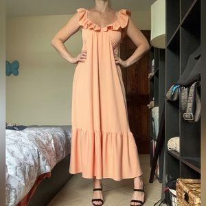 Peach summer maxi dress